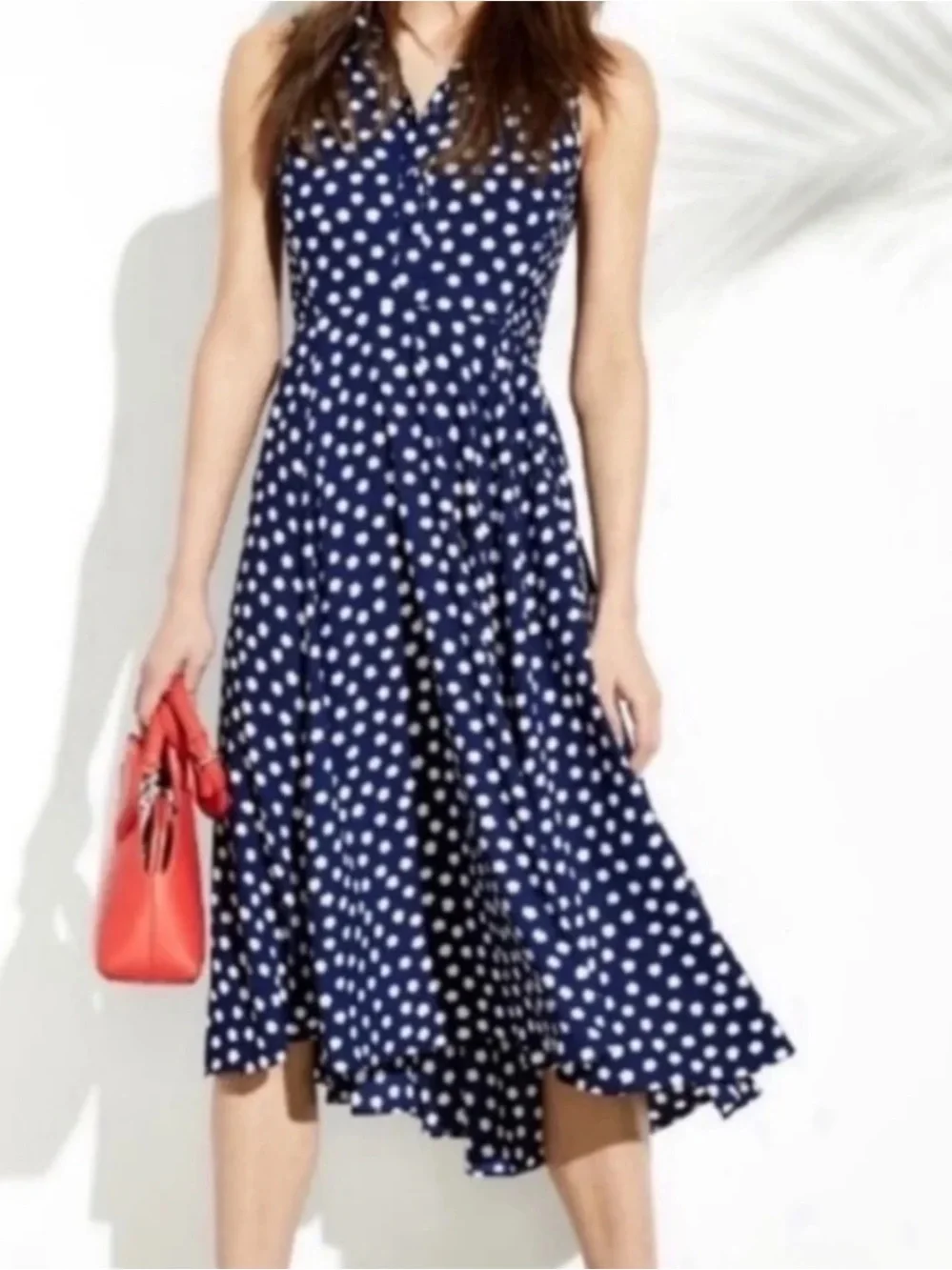 Kate Spade New York California Dreaming Cloud Dot Sleeveless Midi Shirtdress